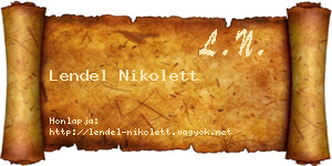 Lendel Nikolett névjegykártya